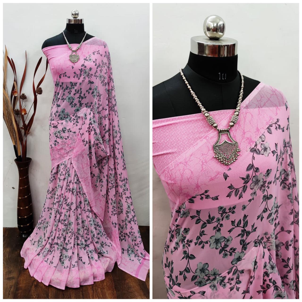 Vini 73 Print Casual Wear Printed Georgette Latest Designer Saree Collection